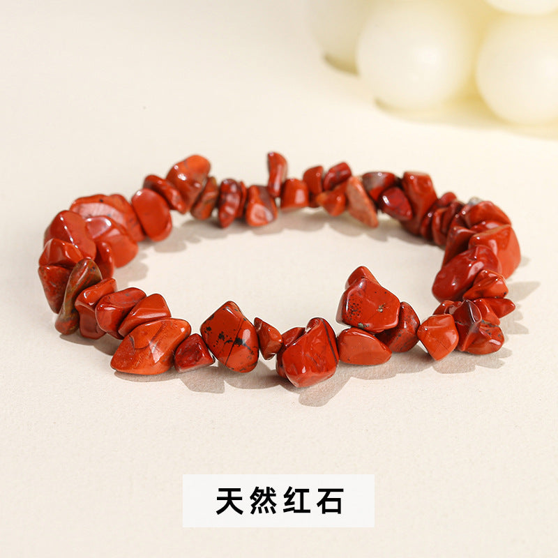 Wholesale natural crystal agate colorful gravel elastic bracelet